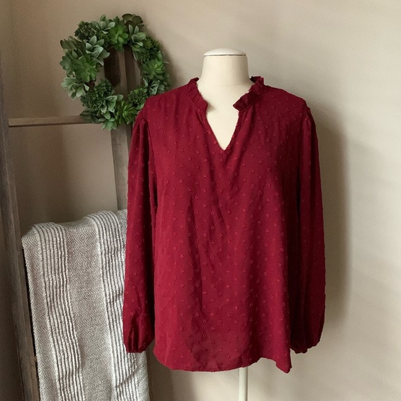 SHEIN Tops - SHEIN Curve Swiss dot blouse